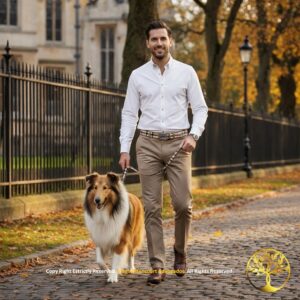 Empresário caminhando com tranquilidade, representando a segurança jurídica na aquisição de imóveis no Brasil por quem mora no exterior.